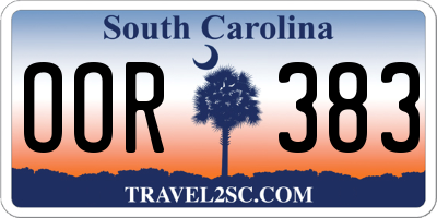 SC license plate OOR383