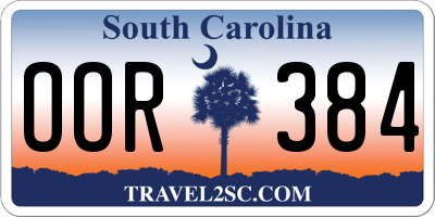SC license plate OOR384