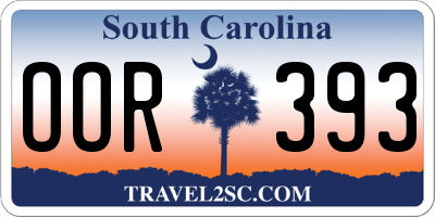 SC license plate OOR393