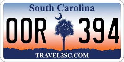 SC license plate OOR394