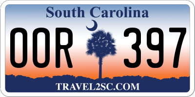SC license plate OOR397