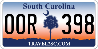 SC license plate OOR398