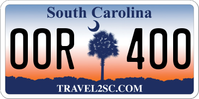 SC license plate OOR400