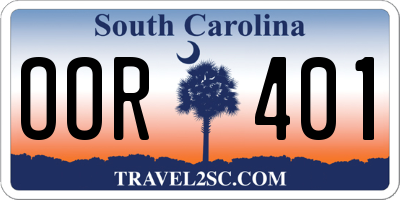 SC license plate OOR401