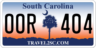 SC license plate OOR404