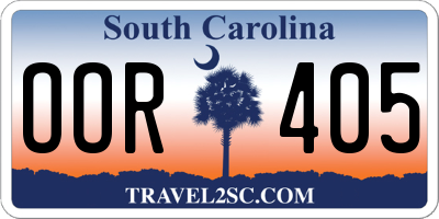 SC license plate OOR405
