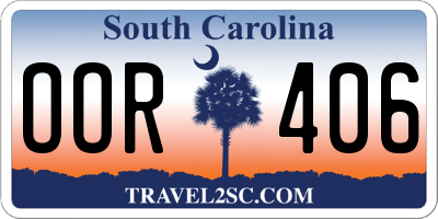 SC license plate OOR406