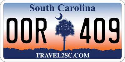 SC license plate OOR409