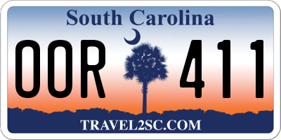 SC license plate OOR411