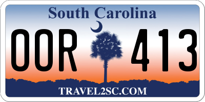 SC license plate OOR413