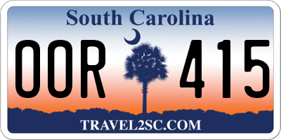 SC license plate OOR415