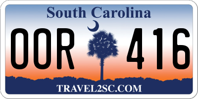SC license plate OOR416