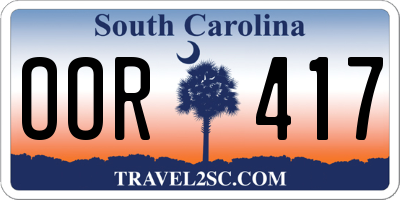 SC license plate OOR417