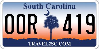 SC license plate OOR419