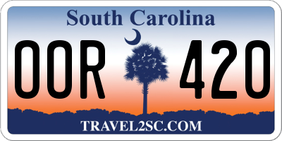 SC license plate OOR420