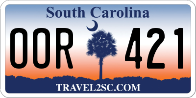 SC license plate OOR421