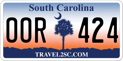 SC license plate OOR424