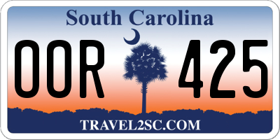 SC license plate OOR425