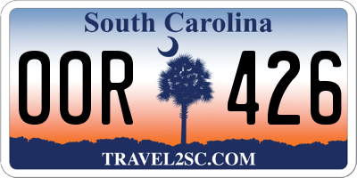 SC license plate OOR426