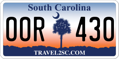 SC license plate OOR430