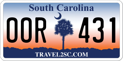 SC license plate OOR431