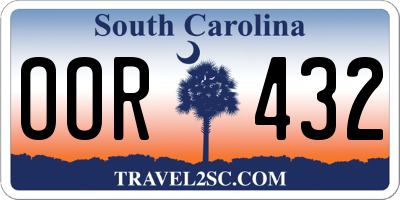 SC license plate OOR432