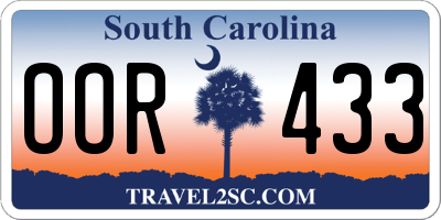 SC license plate OOR433