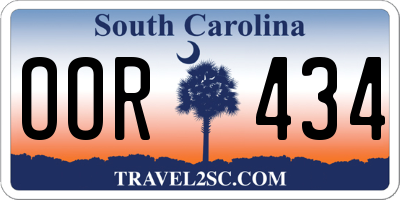 SC license plate OOR434