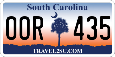 SC license plate OOR435