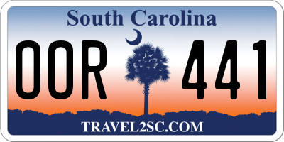 SC license plate OOR441
