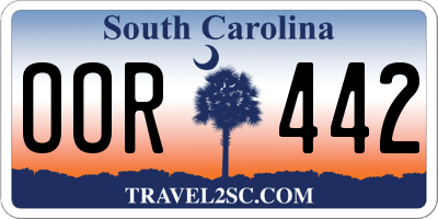 SC license plate OOR442
