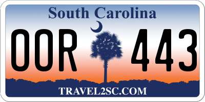 SC license plate OOR443