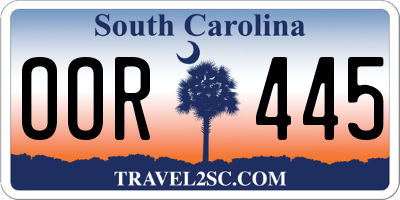 SC license plate OOR445