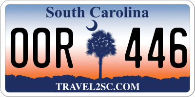 SC license plate OOR446