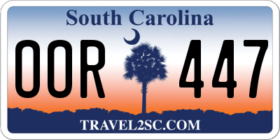 SC license plate OOR447