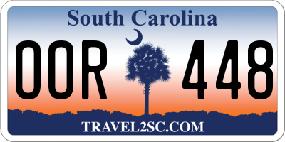 SC license plate OOR448