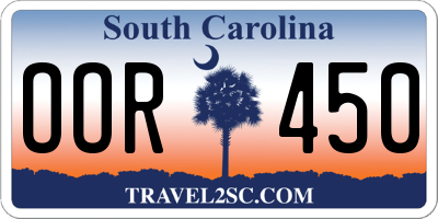 SC license plate OOR450