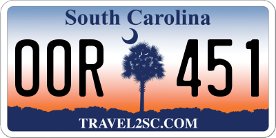 SC license plate OOR451
