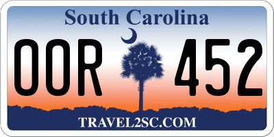 SC license plate OOR452