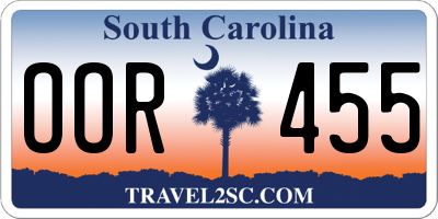 SC license plate OOR455