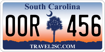 SC license plate OOR456