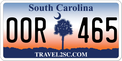 SC license plate OOR465