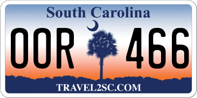 SC license plate OOR466