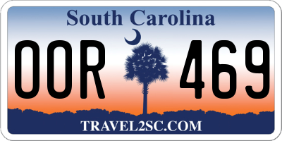 SC license plate OOR469