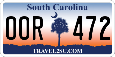 SC license plate OOR472