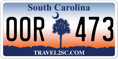 SC license plate OOR473