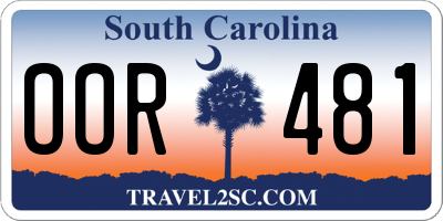 SC license plate OOR481