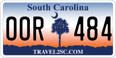 SC license plate OOR484