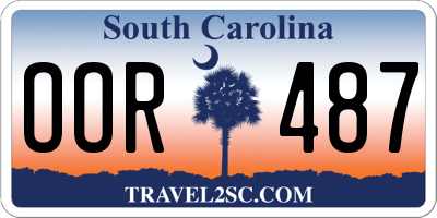 SC license plate OOR487
