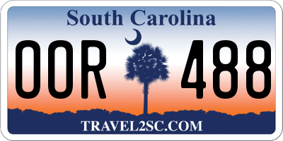 SC license plate OOR488